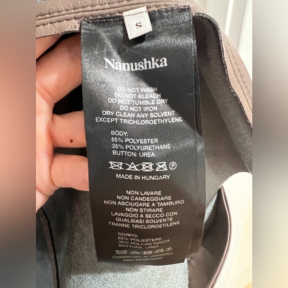 NANUSHKA Declan Faux Leather Shirt in Mauve Grey Size Small (NWT) Retail $495 - Picture 11 of 11